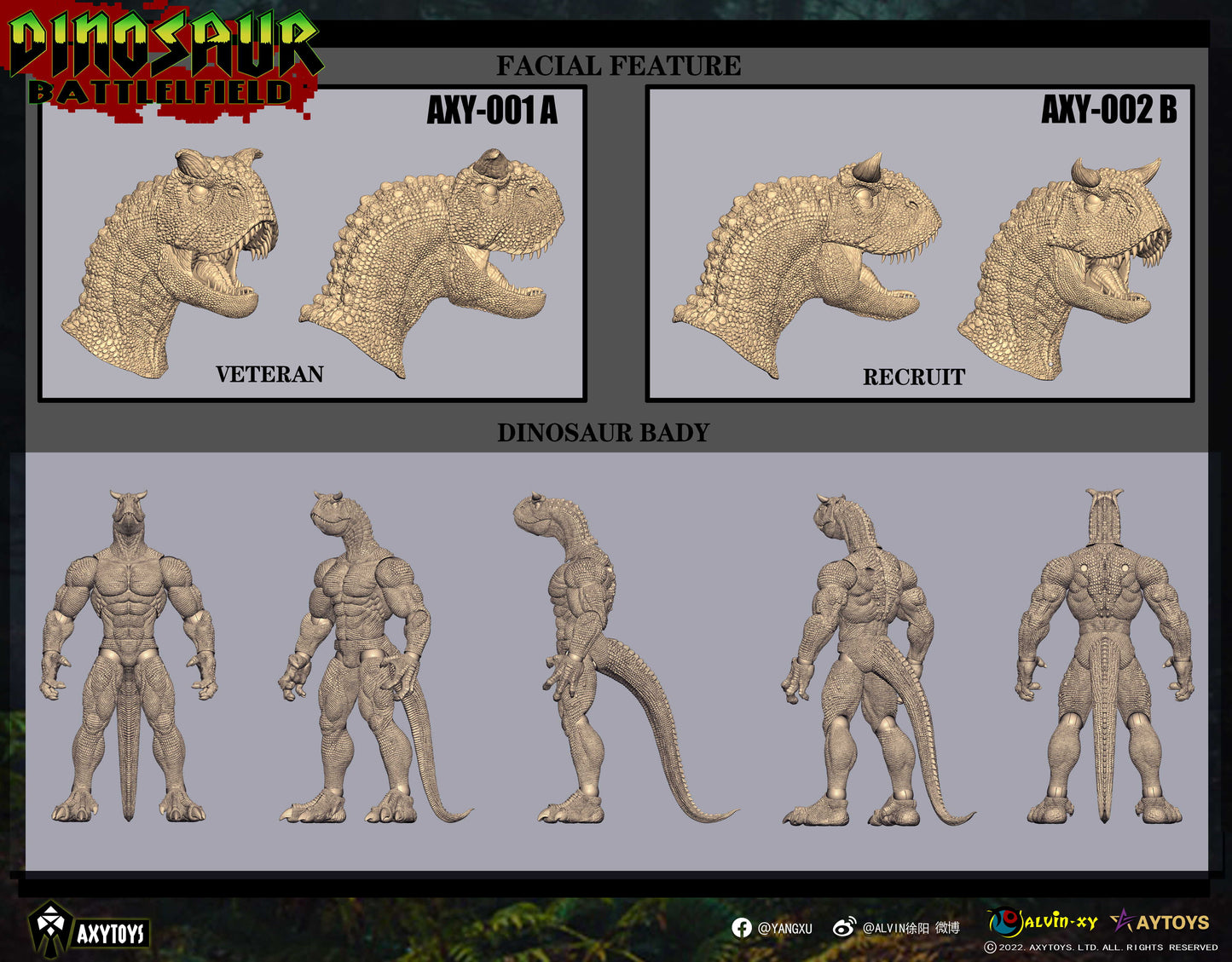 The Dinosaur Battlefield Carnotaurus Warrior Veteran (Orange) 1/12 Scale Figure