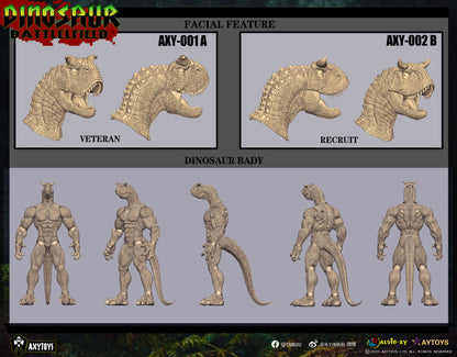 The Dinosaur Battlefield Carnotaurus Warrior Veteran (Orange) 1/12 Scale Figure