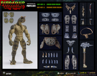 The Dinosaur Battlefield Carnotaurus Warrior Veteran (Orange) 1/12 Scale Figure