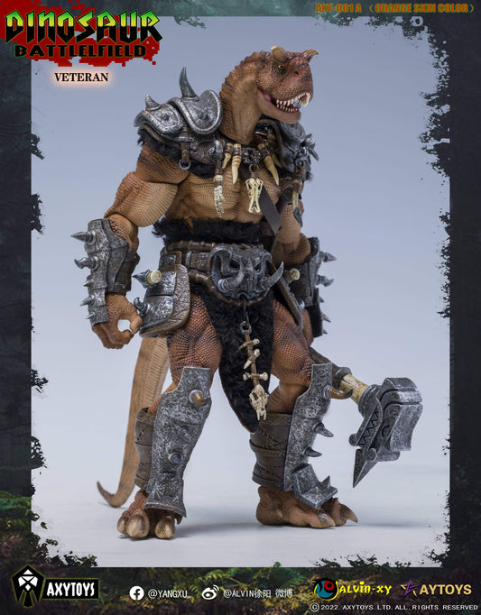 The Dinosaur Battlefield Carnotaurus Warrior Veteran (Orange) 1/12 Scale Figure