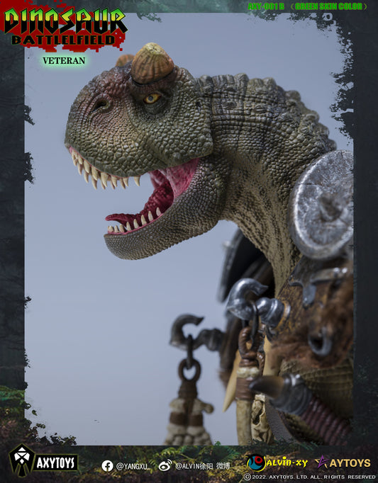 The Dinosaur Battlefield Carnotaurus Warrior Veteran (Green) 1/12 Scale Figure